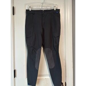 IRIDEON DARK Gray KNEE PATCH Breeches WOMEN's 30 Equestrian PULL-ON Riding PANTS